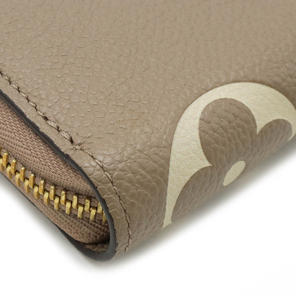 LOUIS VUITTON Louis Vuitton Monogram Emplant Zippie Wallet Round Fassner Long Wallet Bicycle Trolley Cream M69794