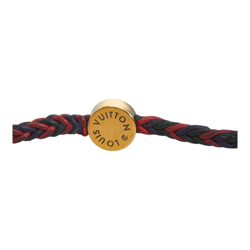 Louis Vuitton Bracelet MP234E Red Black Gold Leather  Louis Vuitton