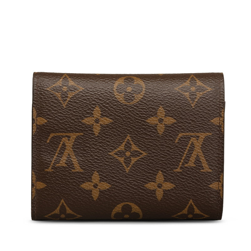 Louis Vuitton Monogram M62360 Three Folded Wallet PVC/Leather Rose Valerie Brown Ladies Parisian