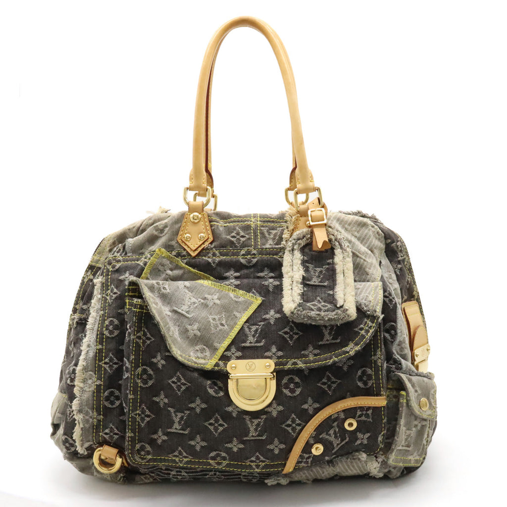 Louis Vuitton Monogram Denim Patchwork Bowie Shoulder Bag Boston Gray Bag M95377