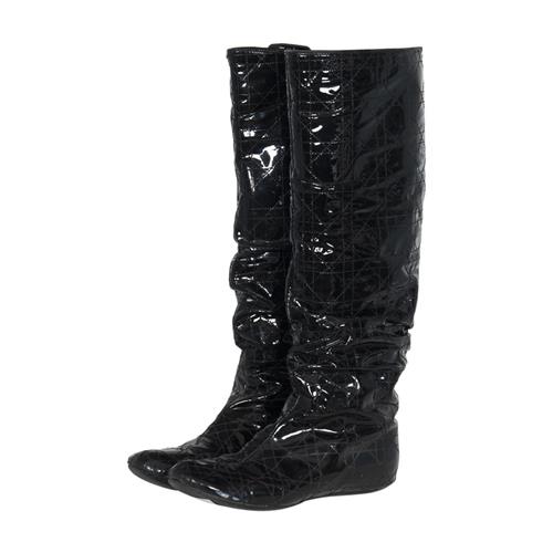 Christian Dior Patent Leather Scrunch Boots