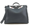 Fendi XL Ultra Rare Peekaboo Monster Eyes Large Briefcase Travel Blue Leather Shoulder Bag