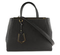 Fendi 2jours Medium Black Calfskin Leather Tote