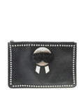 Fendi 7N0078 Karlito Black Leather Pochette