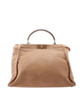 Fendi 8bn210 Large Peekaboo 2-way Tan Leather Tote