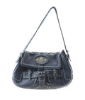Fendi 8br481 Selleria Blue Leather Shoulder Bag