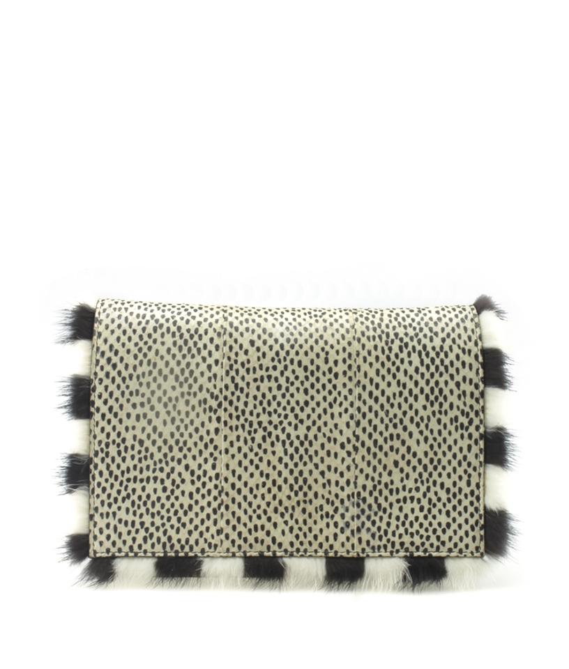Fendi 8b White & Black Antheia Whitexblack Snakeskin Cross Body Bag