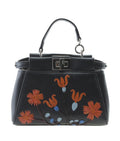 Fendi 8 Micro Peekaboo Floral 2- Way Blue Leather Cross Body Bag