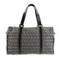Fendi Boston Zucca Blue Canvas Satchel