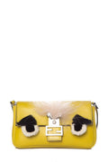 Fendi Bug Chartreuse Leather Cross Body Bag