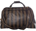 Fendi Duffle Stripe Pequin Brown & Black Weekend/Travel Bag