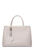 Fendi Small 2jours Textured Gray Leather Satchel