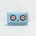 Fendi Wallet on Chain Monster Blue Calfskin Leather Shoulder Bag