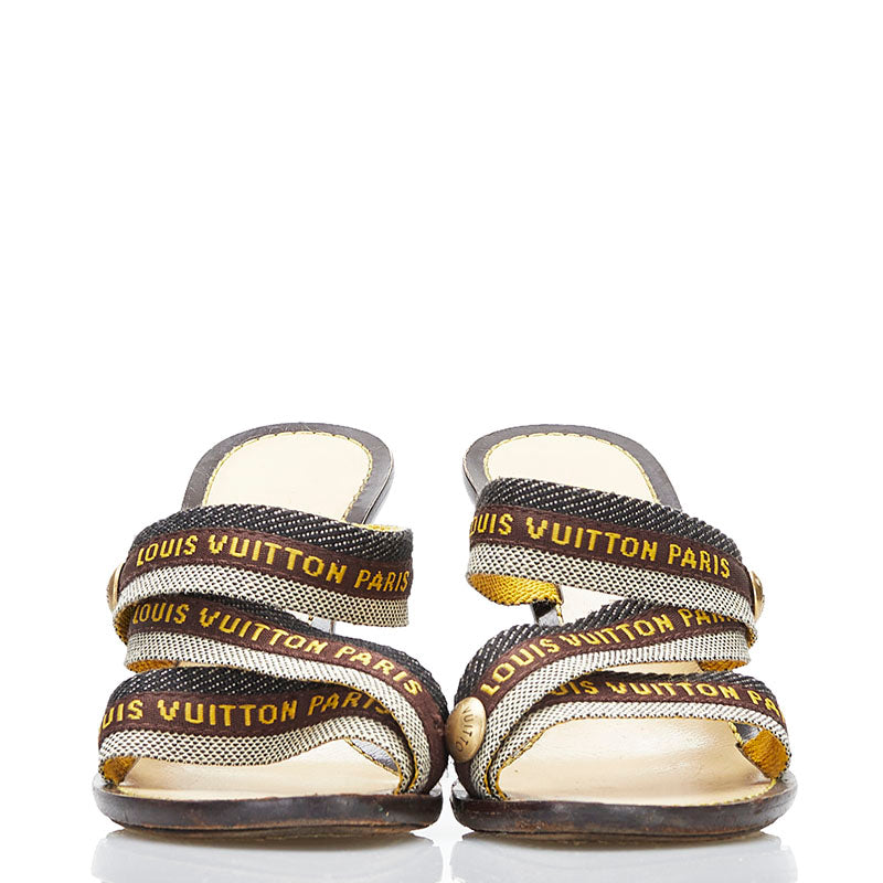 Louis Vuitton Louis Vuitton Sandals Leather/Candy Black Brown Ladies