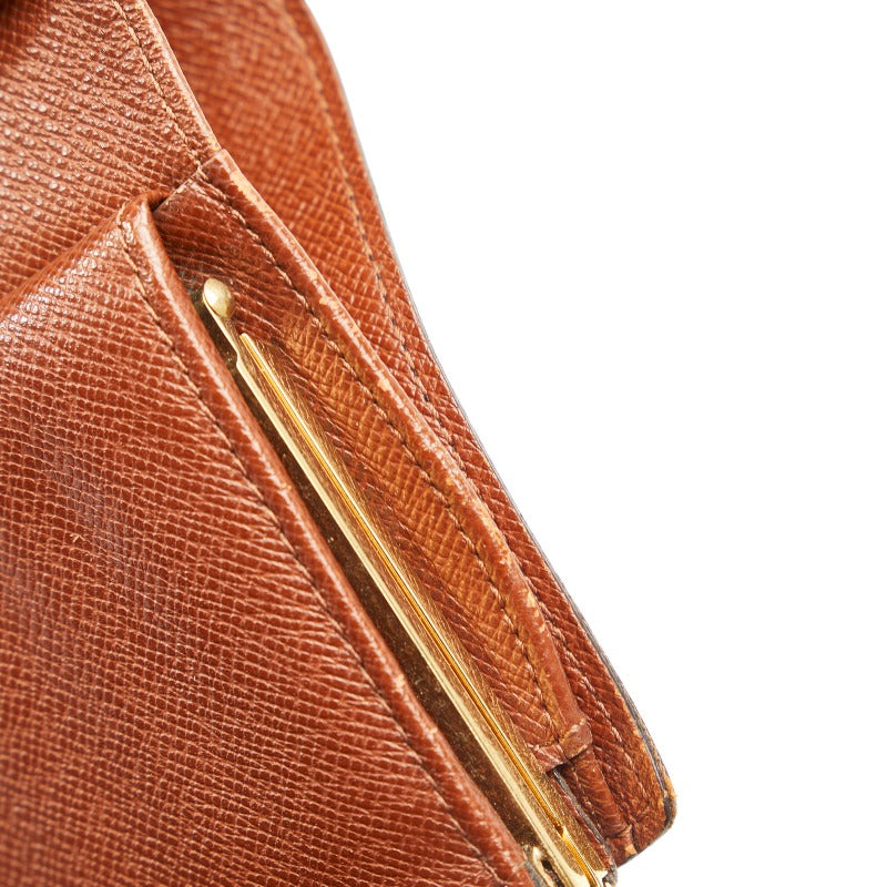 Louis Vuitton Monogram M61674 Double Folded Wallet PVC/Leather Brown