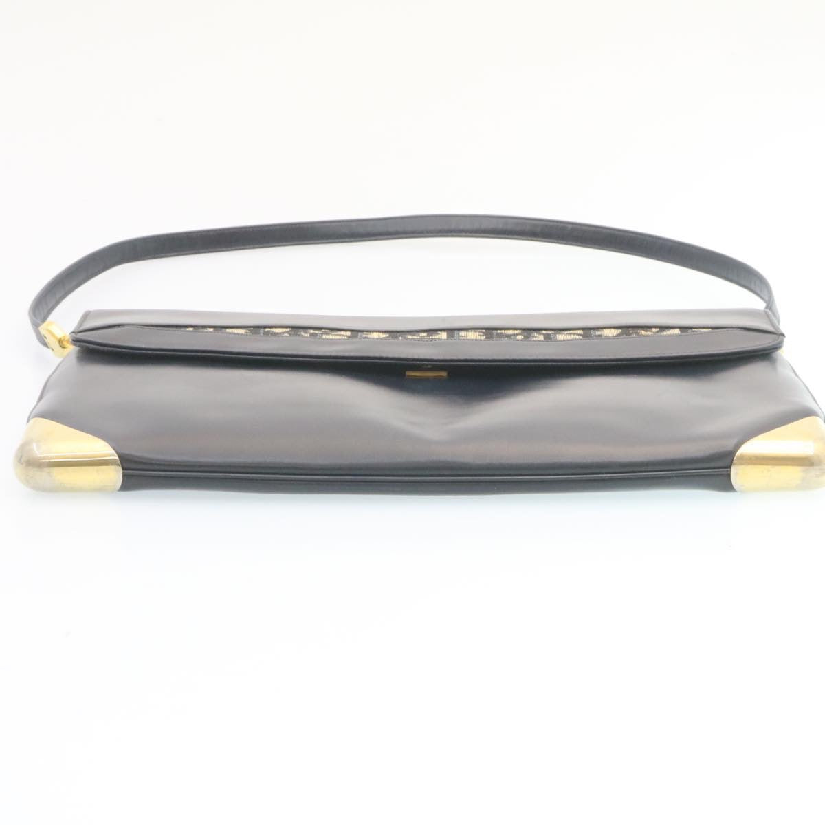 CHRISTIAN DIOR Trotter Canvas Shoulder Bag PVC Leather Blue Auth am1903g