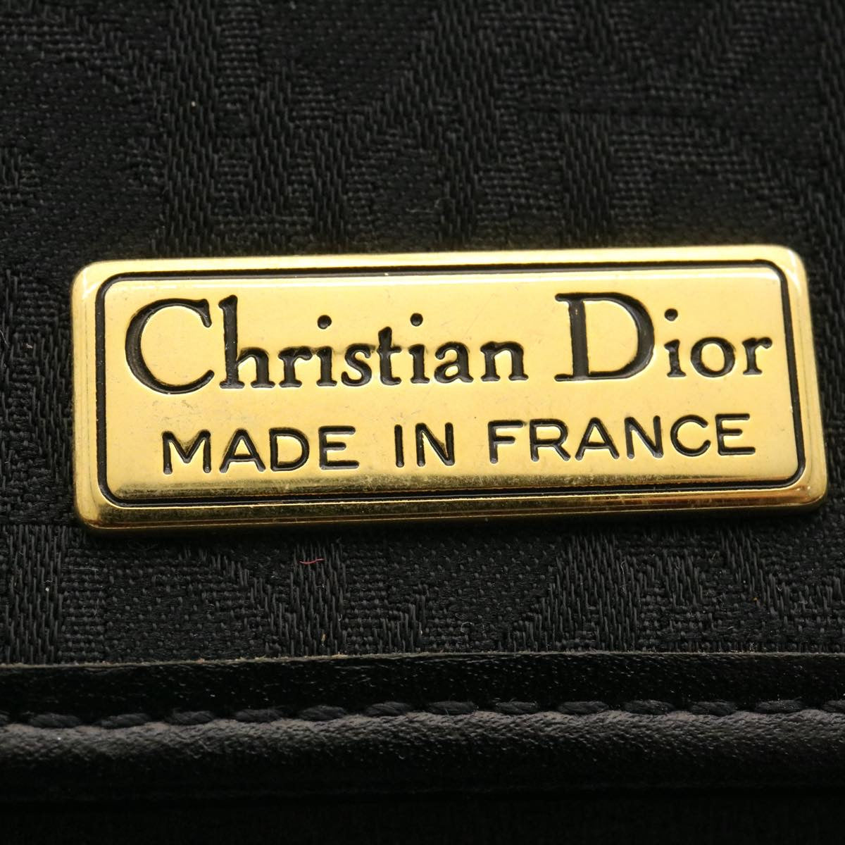 CHRISTIAN DIOR Trotter Canvas Chain Shoulder Bag Black Auth am1985g