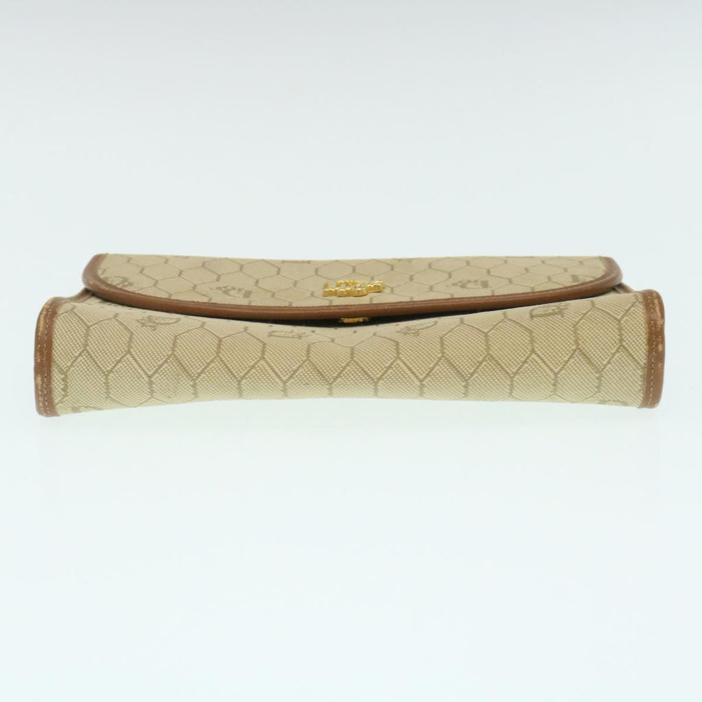 CHRISTIAN DIOR Honeycomb Chain Shoulder Bag Canvas Beige Auth am2250g