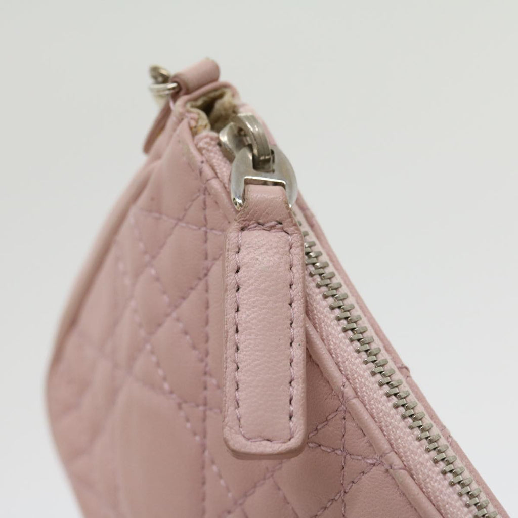 CHRISTIAN DIOR Lady Dior Canage Accessory Pouch Pink Auth am2660gA
