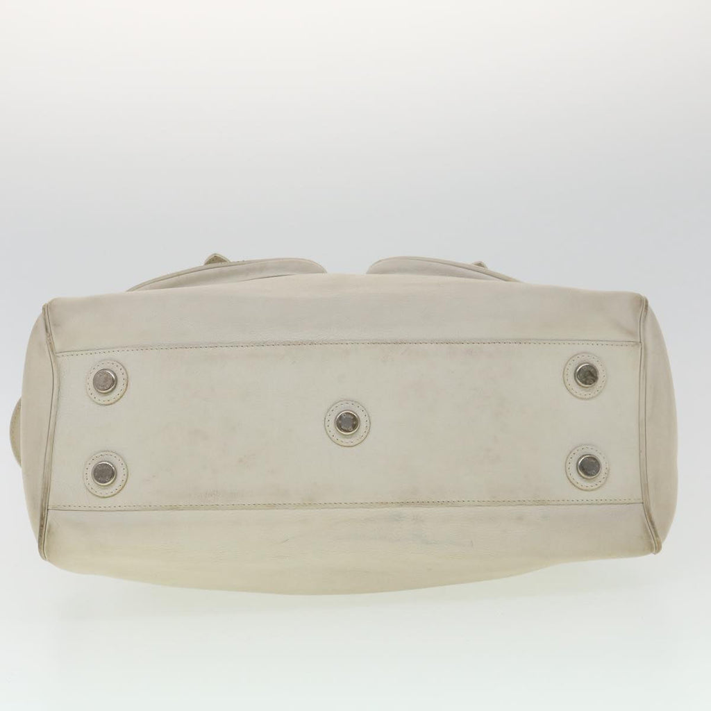 CHRISTIAN DIOR Shoulder Bag Leather White Auth am2766g
