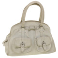 CHRISTIAN DIOR Shoulder Bag Leather White Auth am2766g