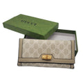 Gucci 3 Fold Wallet Beige Bamboo