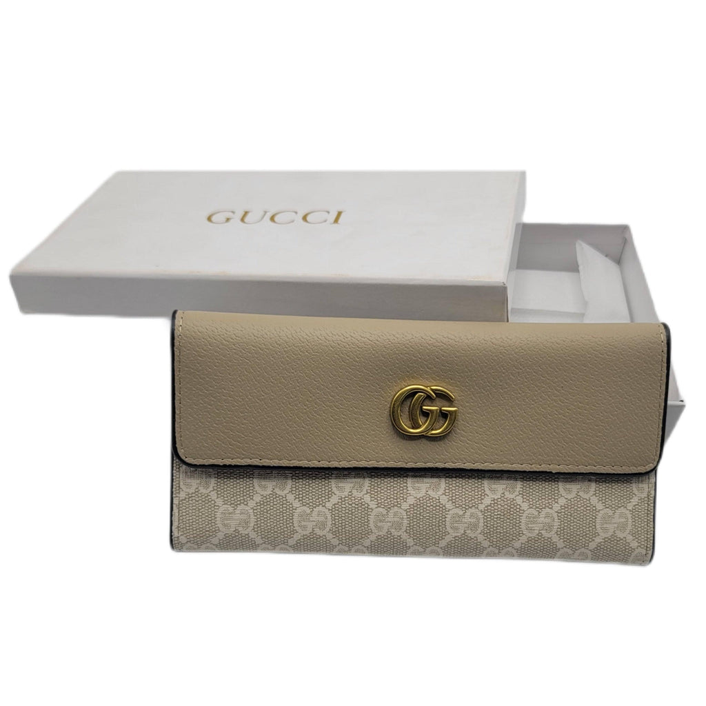 Gucci 3 Fold Wallet Beige Centre