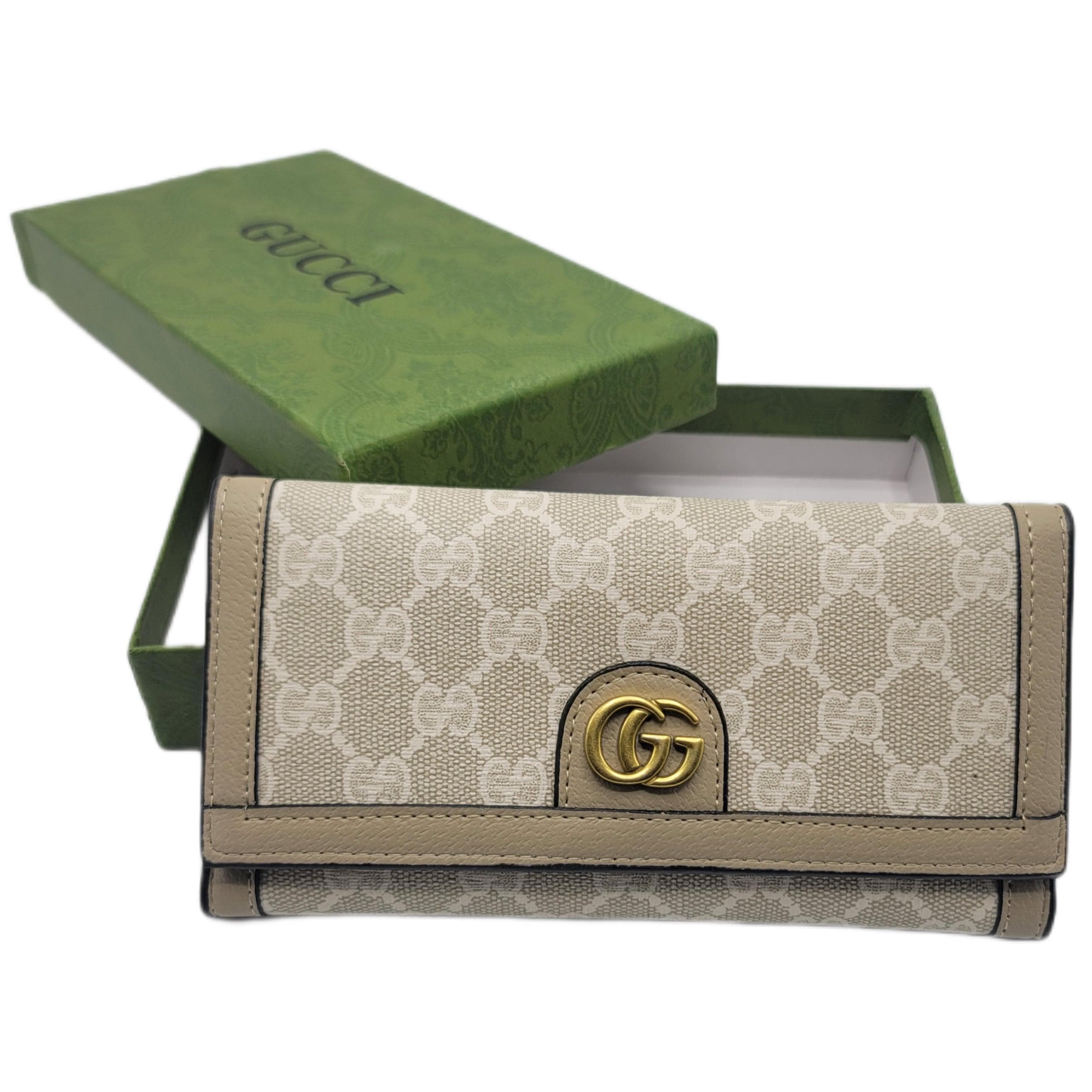 Gucci 3 Fold Wallet Beige Down