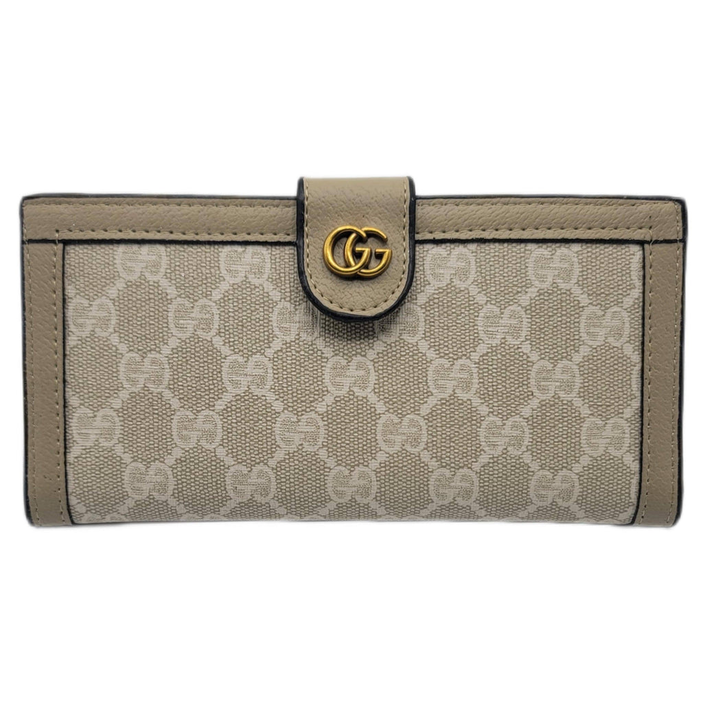 Gucci 3 Fold Wallet Beige Up