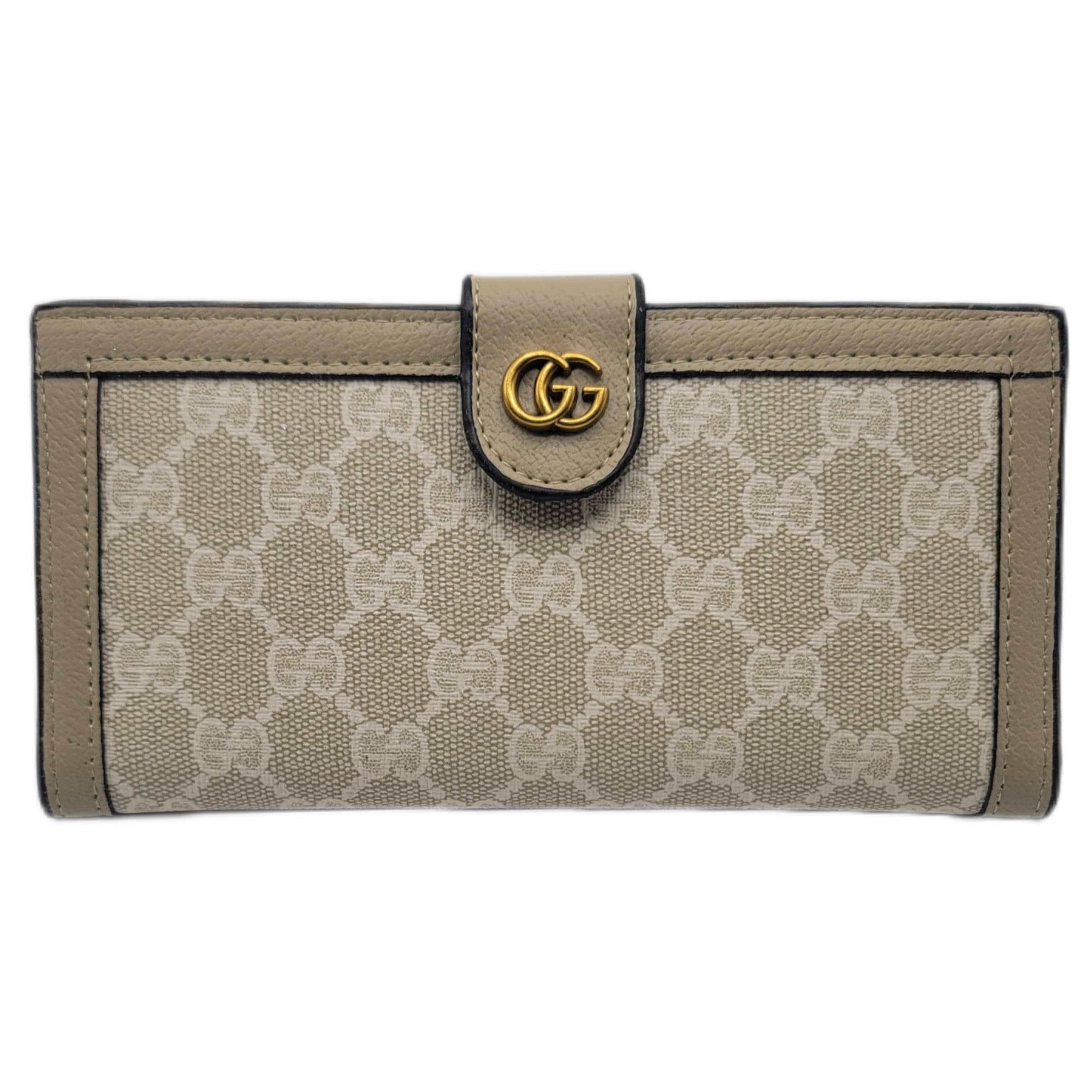 Gucci 3 Fold Wallet Beige Up