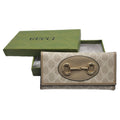 Gucci 3 Fold Wallet Classic Cuffs Beige