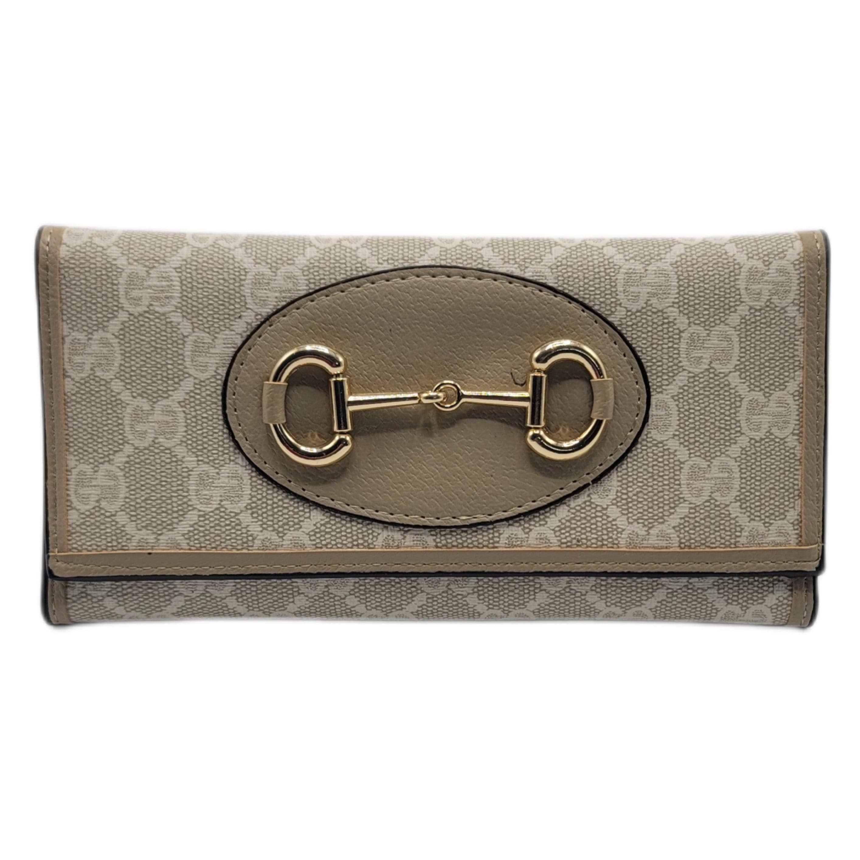 Gucci 3 Fold Wallet Classic Cuffs Beige