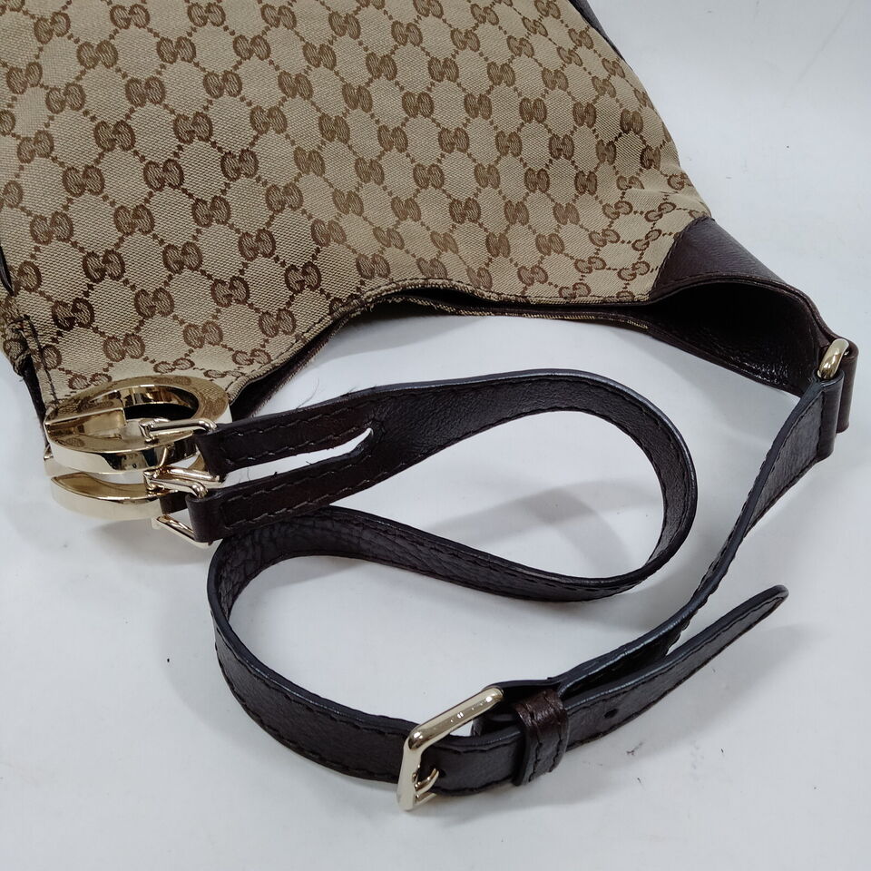 Gucci  Brown Canvas Shoulder Bag