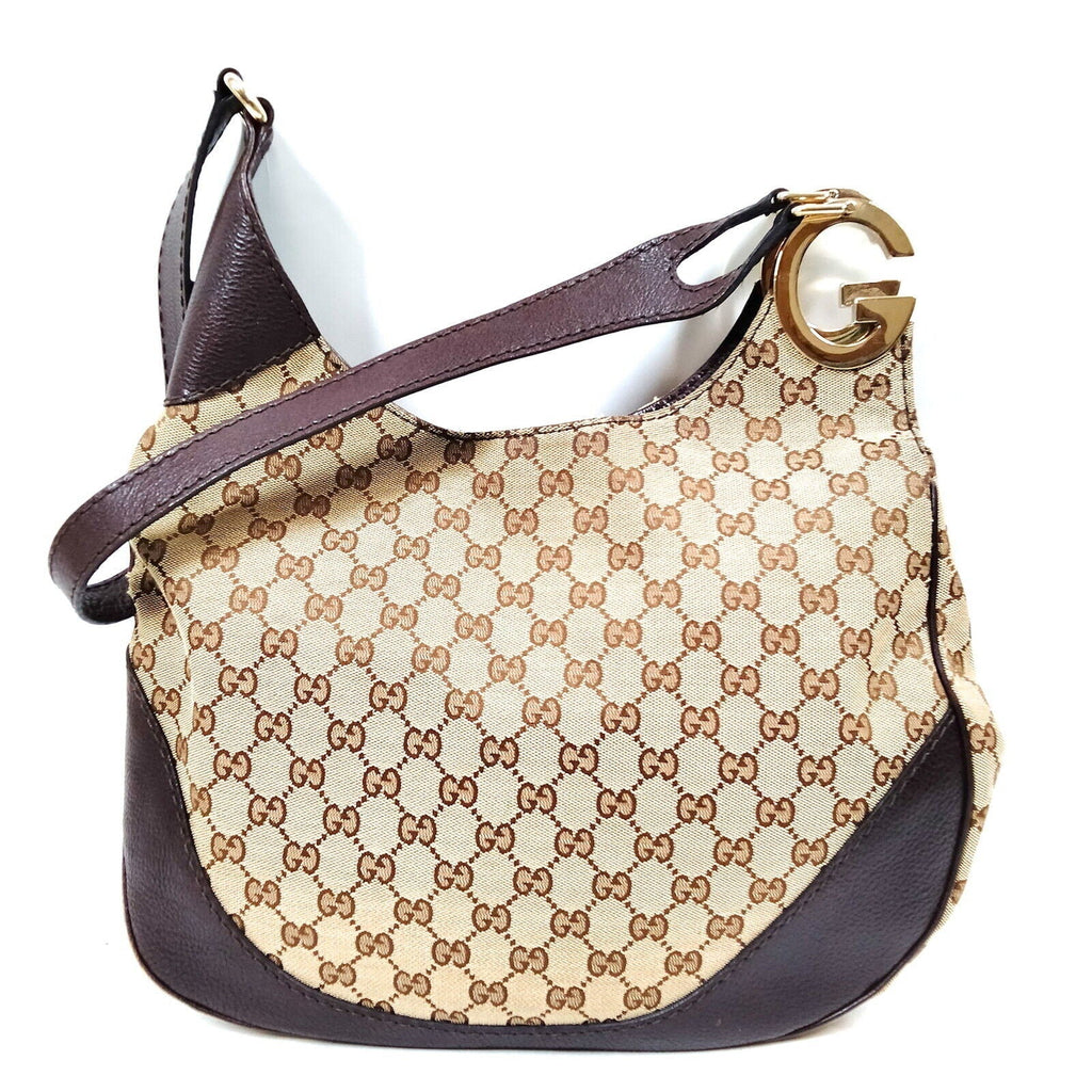 Gucci  Brown Canvas Shoulder Bag