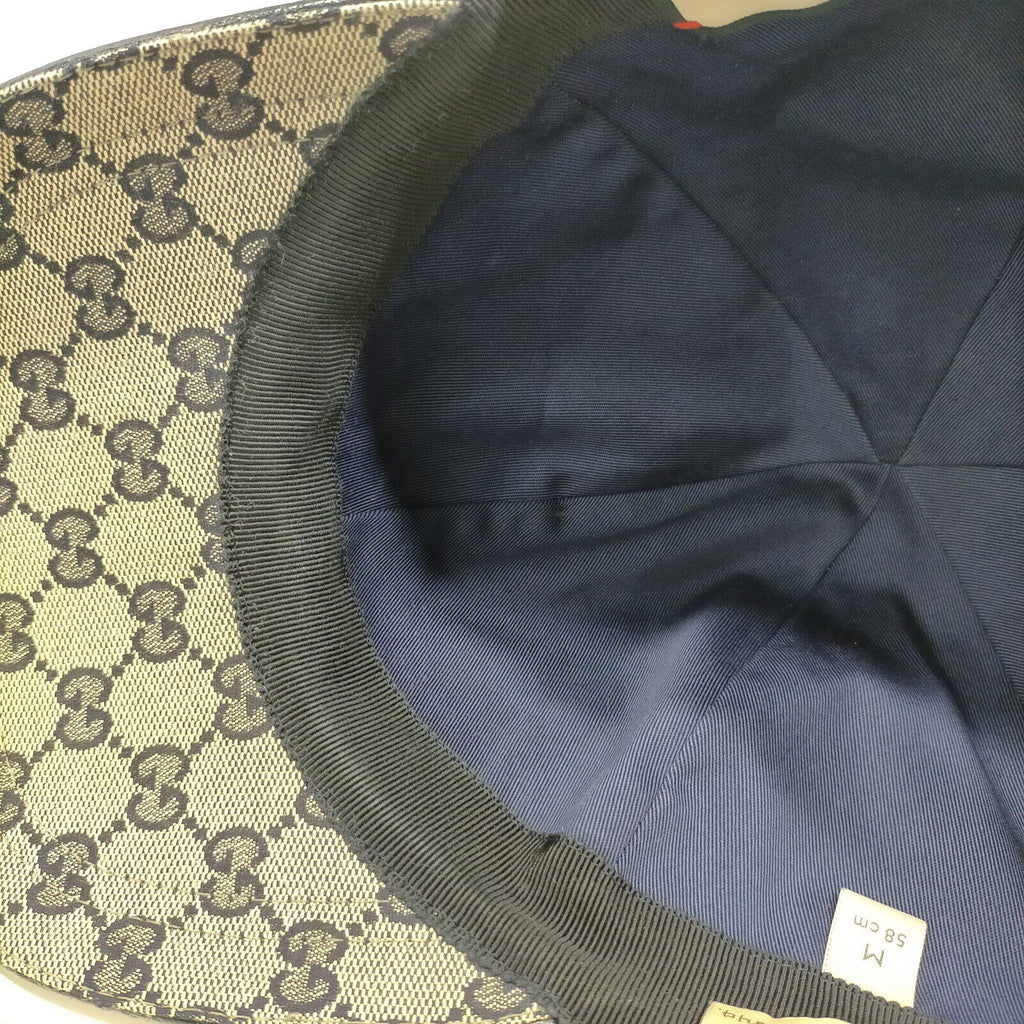 Gucci Cap GG Canvas Sherry Line Navy Blue Polyester