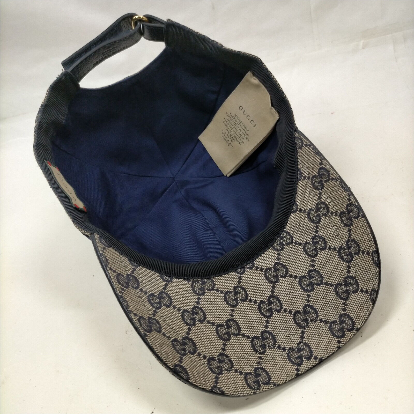 Gucci Cap GG Canvas Sherry Line Navy Blue Polyester