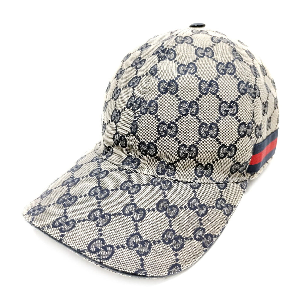 Gucci Cap GG Canvas Sherry Line Navy Blue Polyester