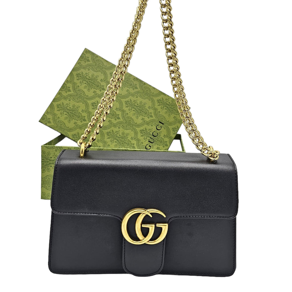 Gucci GG Marmont Chain Shoulder / Crossbody Bag Black