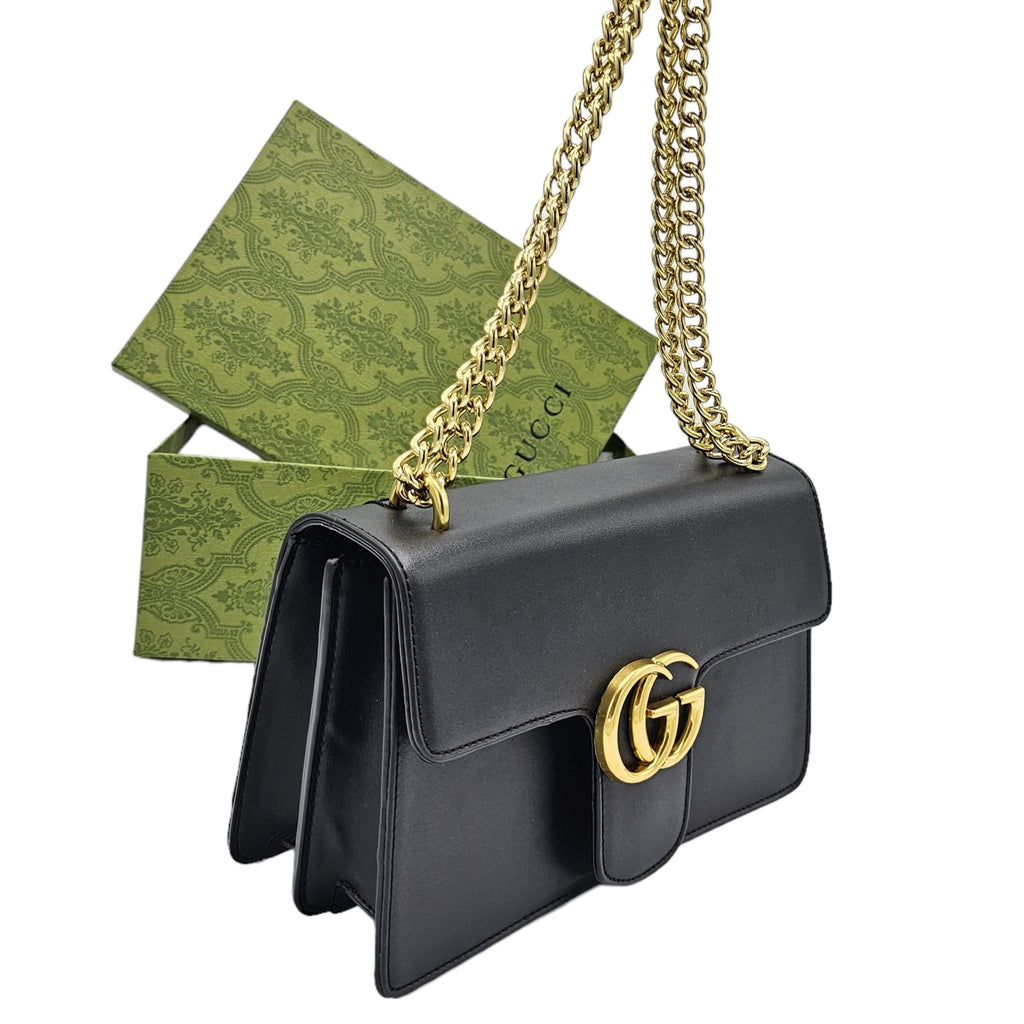 Gucci GG Marmont Chain Shoulder / Crossbody Bag Black