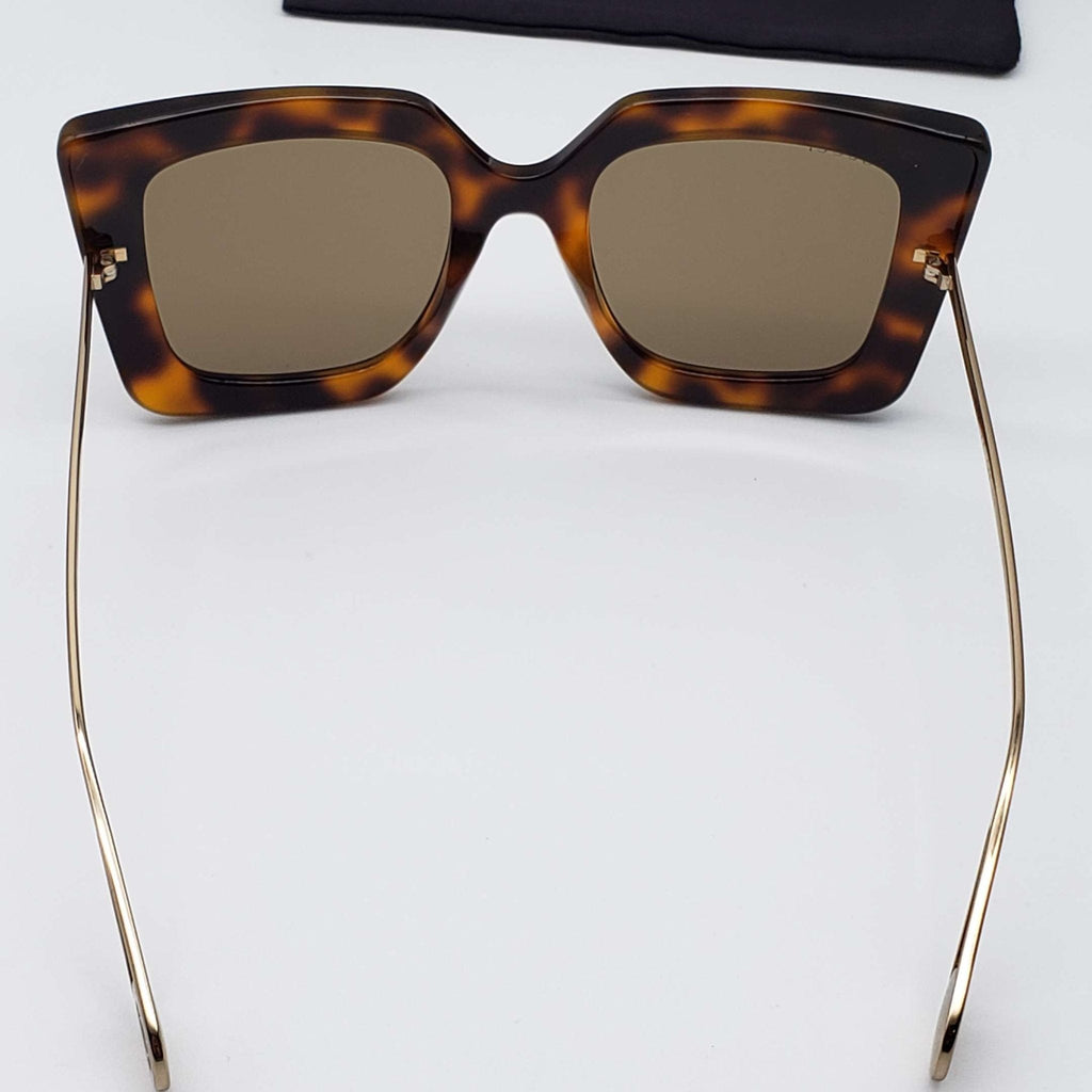 Gucci Havana Gold Brown Square Ladies Sunglasses