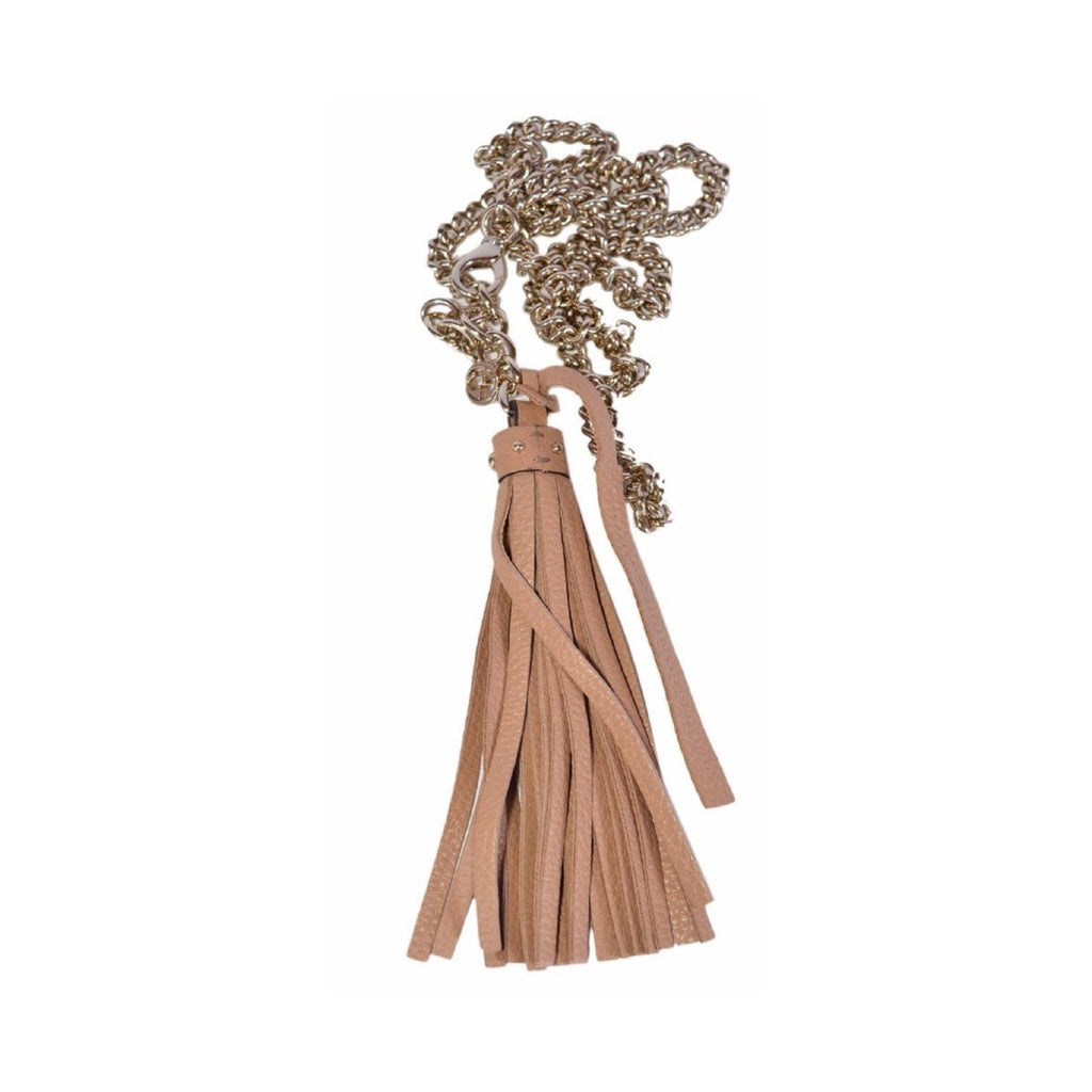 Gucci Leather Tassel GG Gold Chain Camelia Beige Belt Size (32) 388992