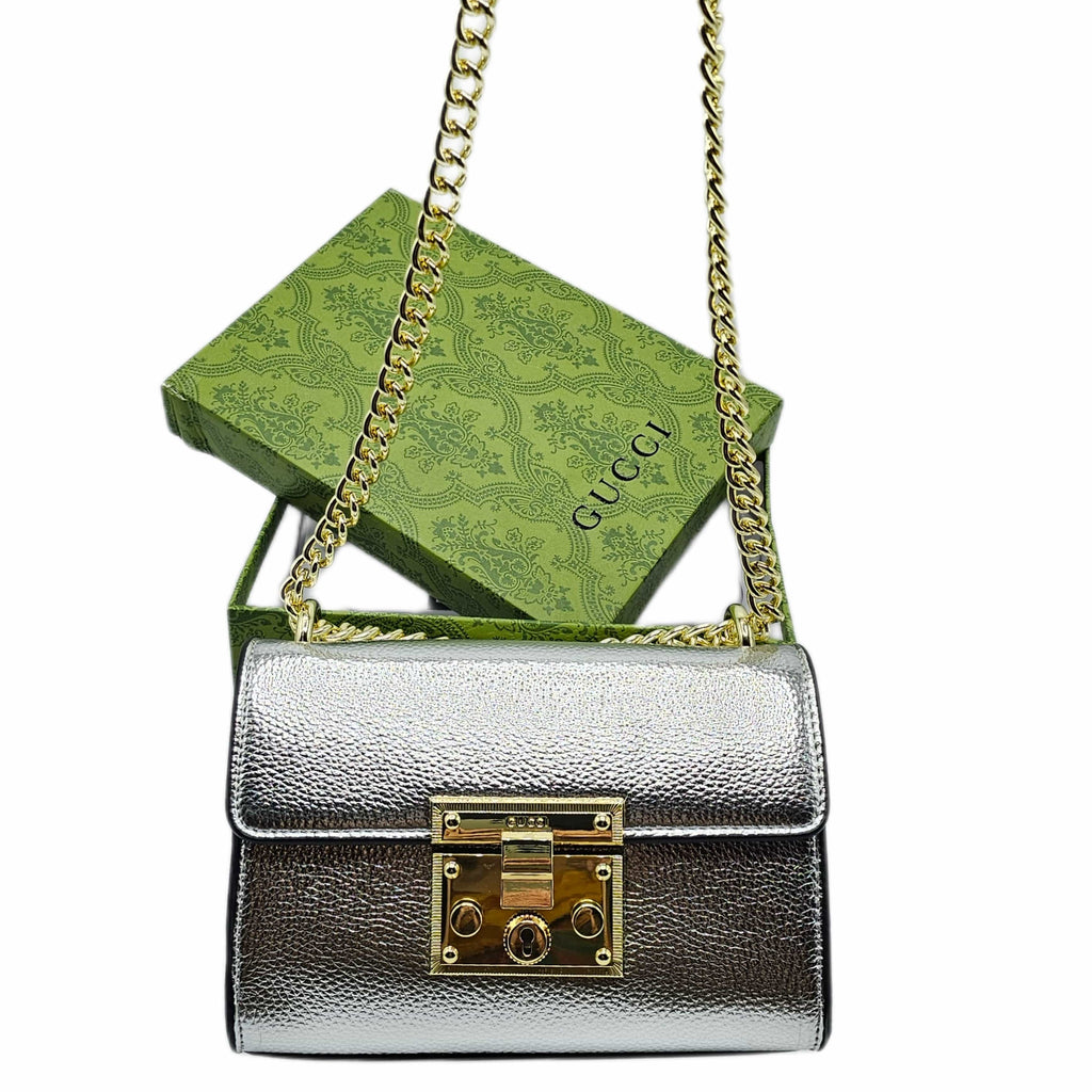 Gucci Padlock Shoulder / Crossbody Bag Silver