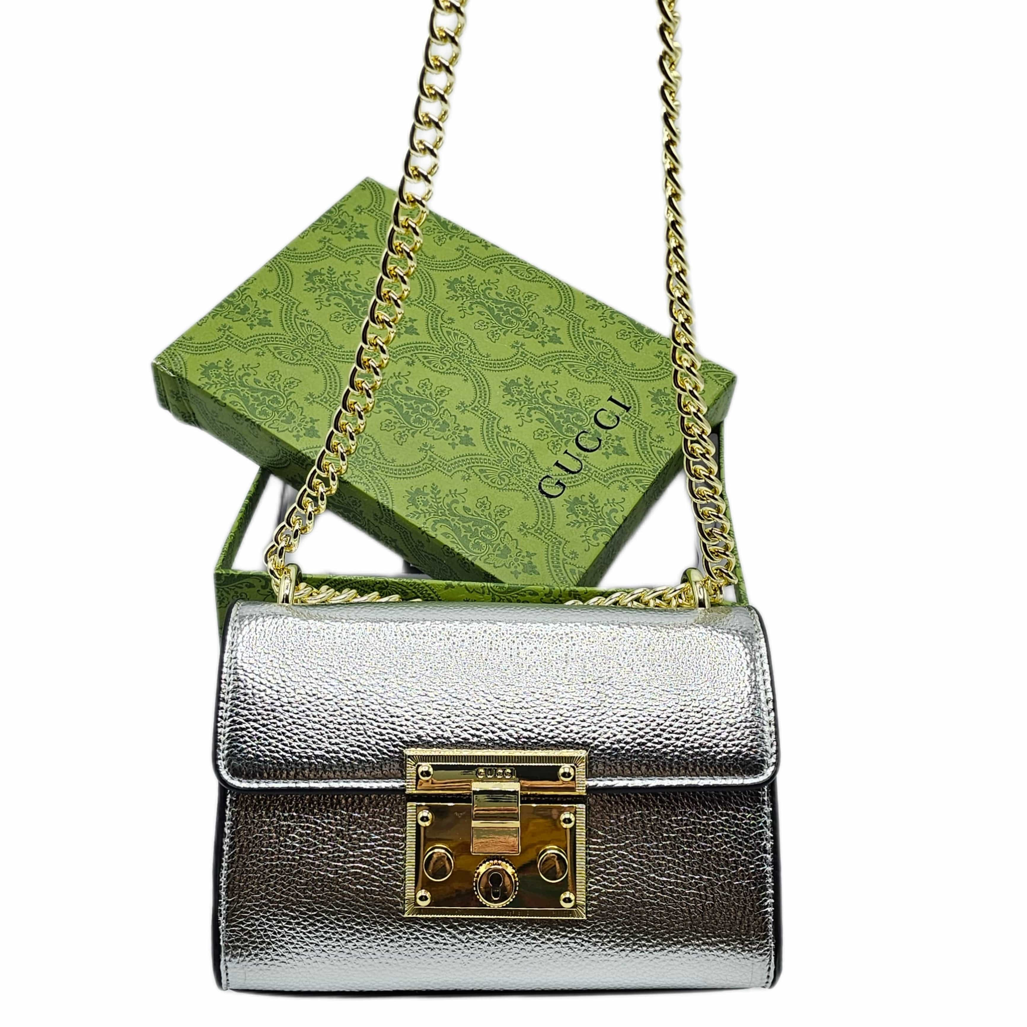 Gucci Padlock Shoulder / Crossbody Bag Silver