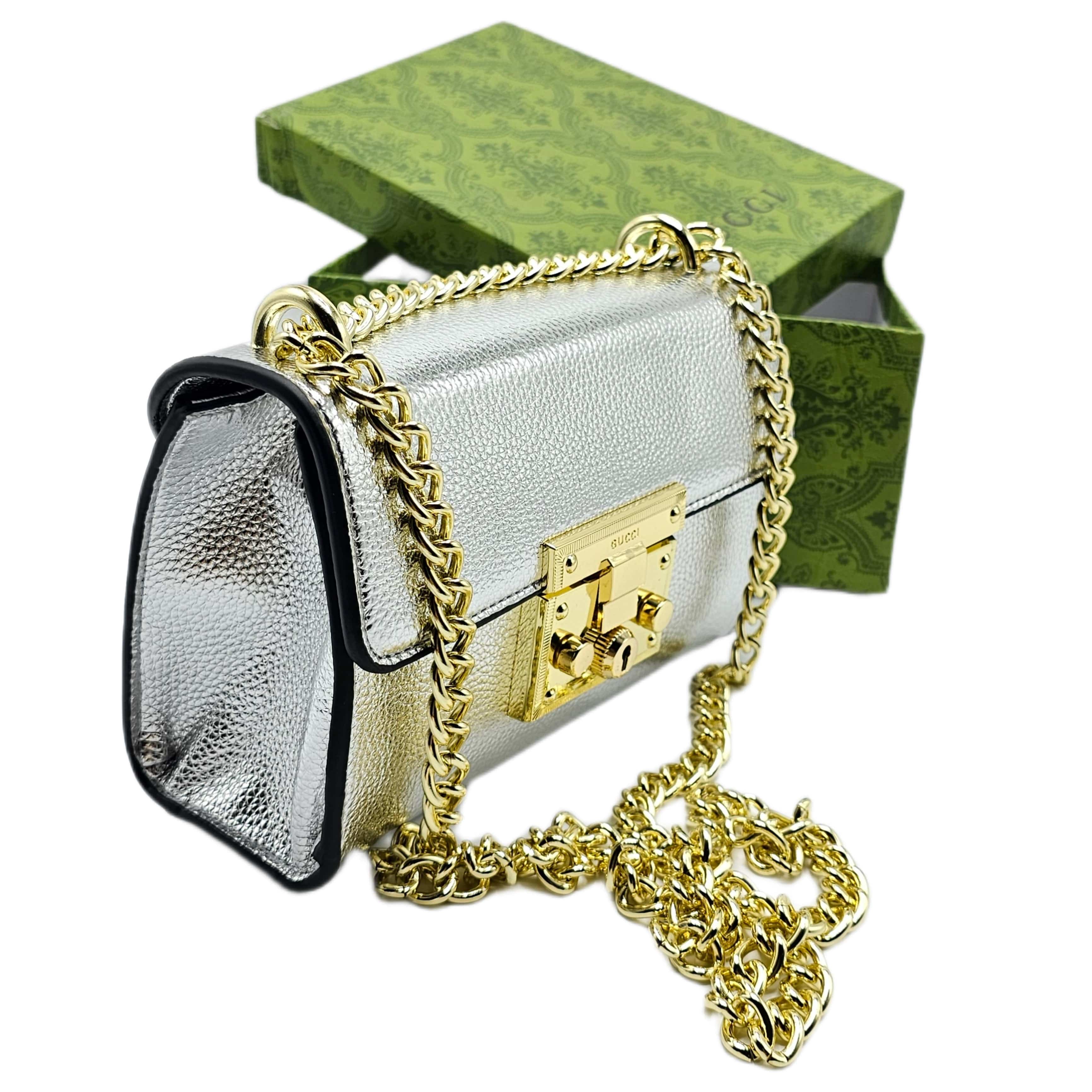 Gucci Padlock Shoulder / Crossbody Bag Silver