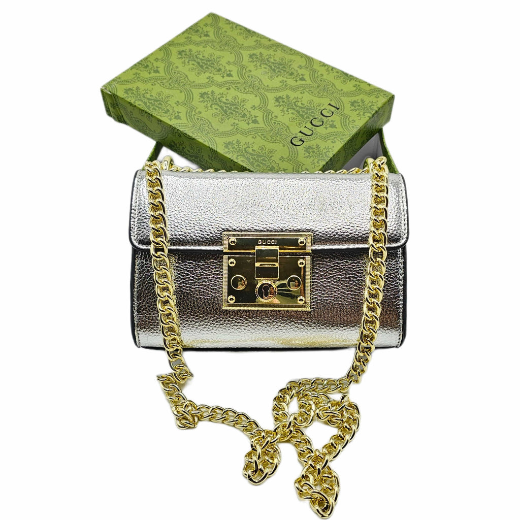 Gucci Padlock Shoulder / Crossbody Bag Silver