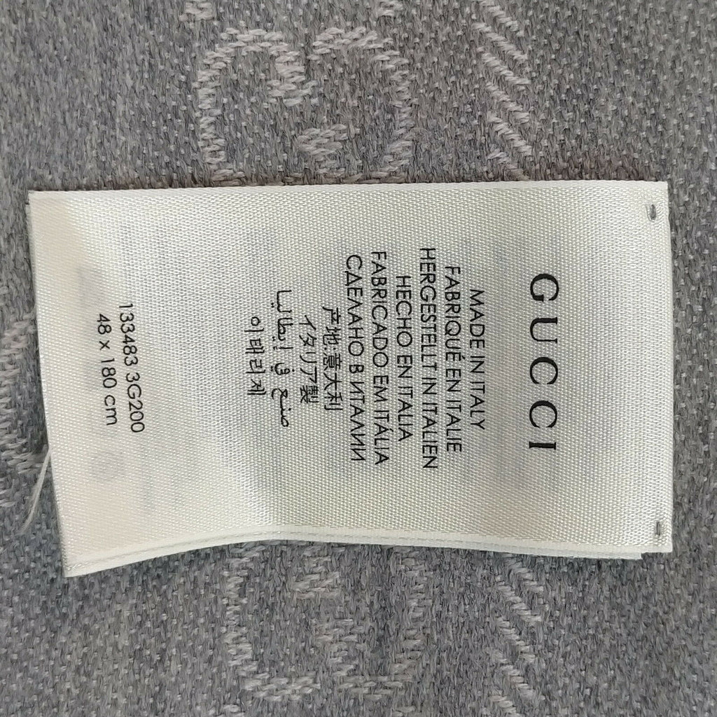 Gucci Scarf Grays Wool 100%