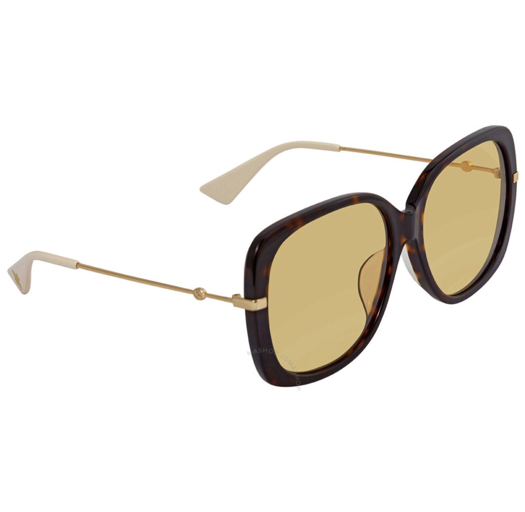 Gucci Yellow Rectangular Ladies Sunglasses Brand New