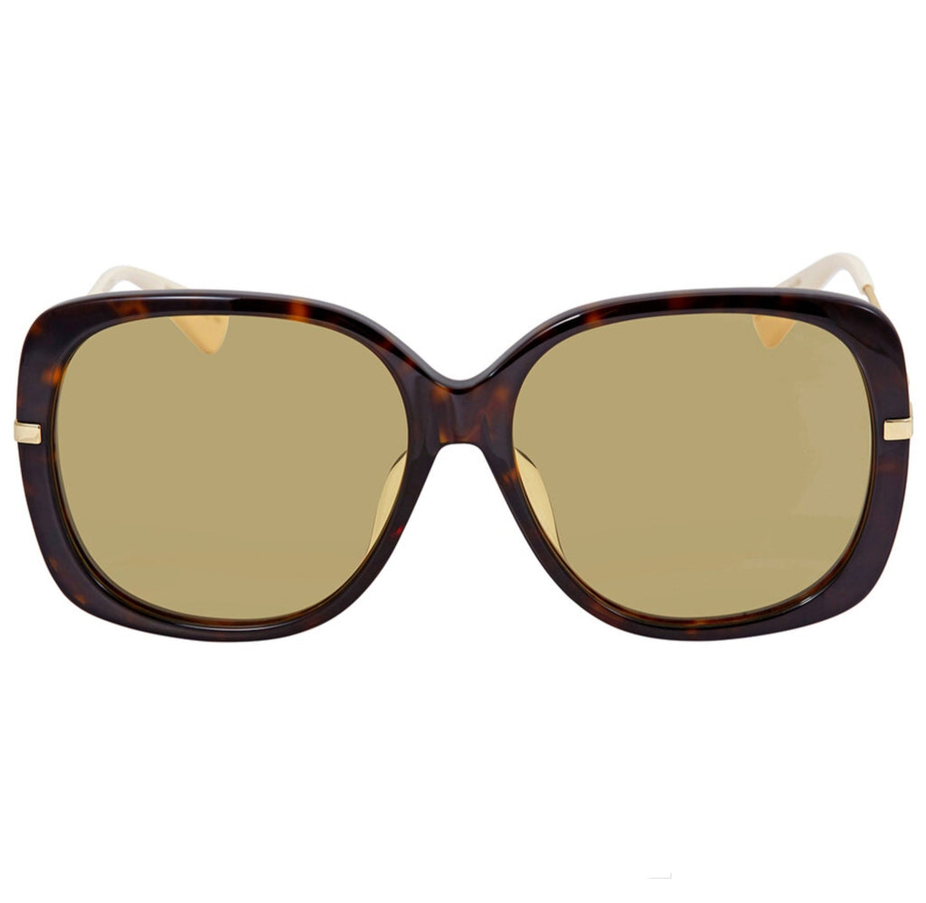 Gucci Yellow Rectangular Ladies Sunglasses Brand New
