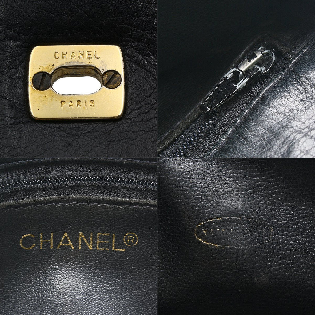 Chanel Vintage Lambskin Leather Belt Bum Waist Bag Black