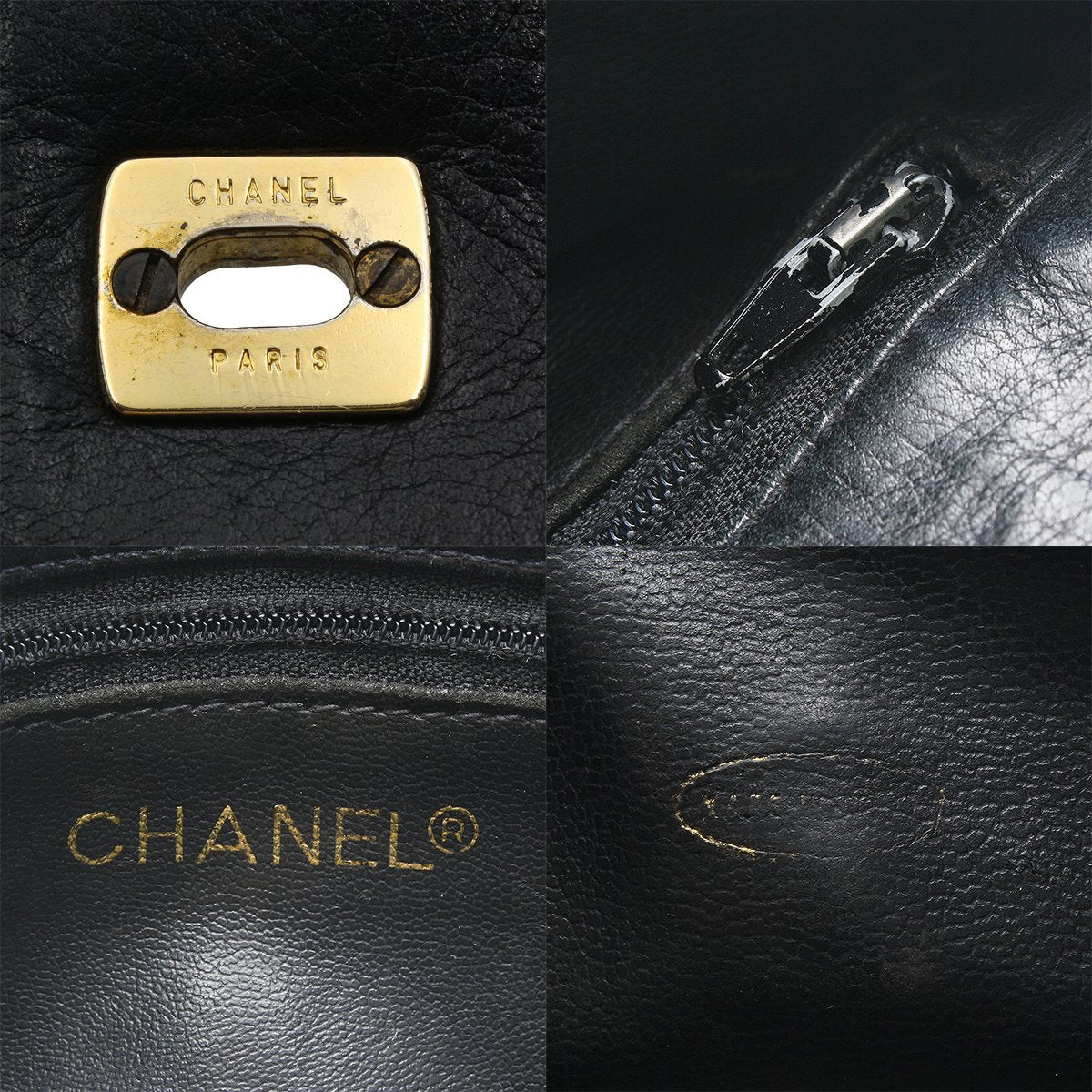 Chanel Vintage Lambskin Leather Belt Bum Waist Bag Black